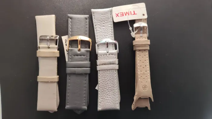 pulseira relógio pulso couro cinza 