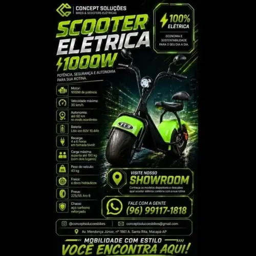 BIKES ELÉTRICAS (SCOOTERS) EM MACAPÁ - contato da loja *