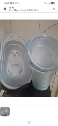 Kit banheira, bacia e balde 