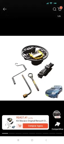 Kit Macaco Original Renault Clio Symbol Scenic Megane, quase completo 