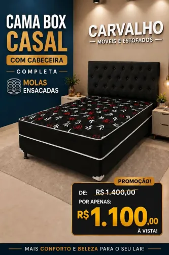 Promoção imperdível por apenas 1100 Cama box casal nova com cabeceira toda acolchoada 