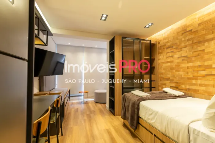 Studio mobiliado com 27m2 em Pinheiros