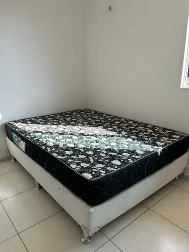 Cama Box Casal Completa - Colchão SEMINOVO + Base Ortobom