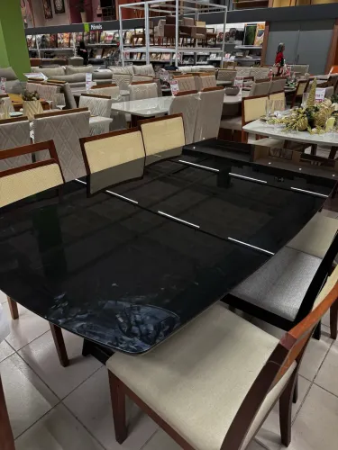 MESA PRETA 6 LUGARES