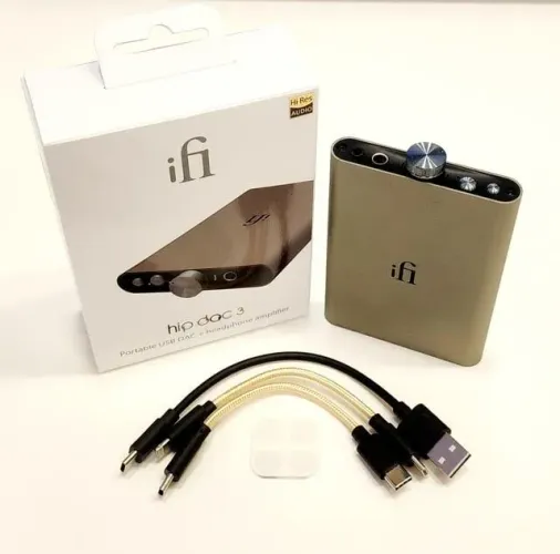 Amplificador e DAC Portátil iFi Hip DAC 3 (Completo na Caixa / Impecável)