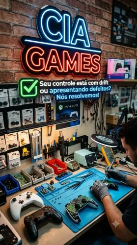 Manutenção em controles de PS5, PS4 e Xbox. Drift, Analógico magnético, Reparos em placas.