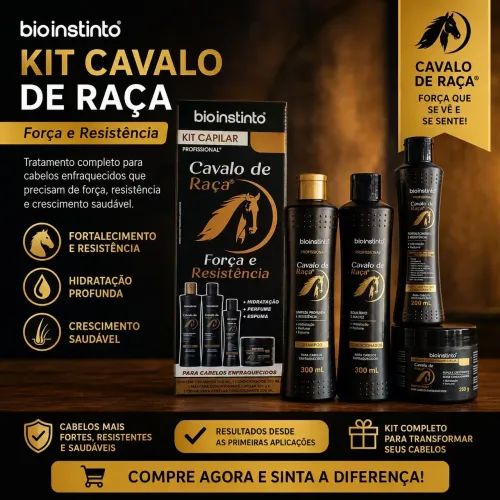 Kit Cavalo de Raça Completo 4 itens - Crescimento e Fortalecimento
