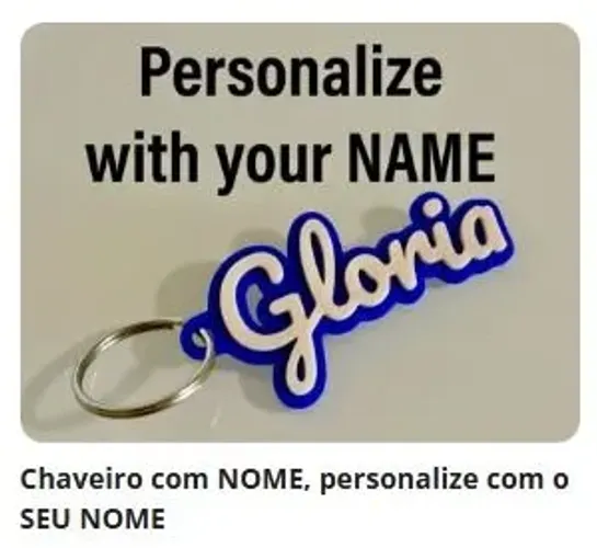 Chaveiro Personalizado com seu Nome - Impressora 3D