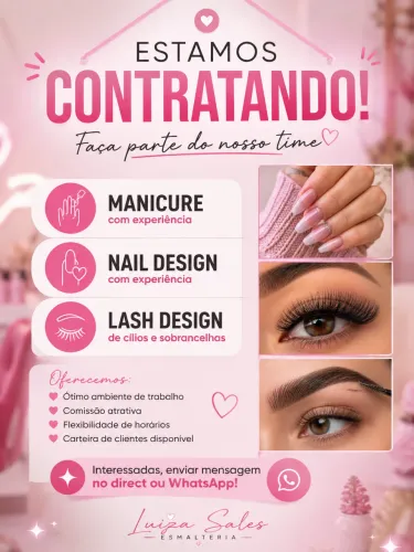 Estamos contratando salão no milionários 