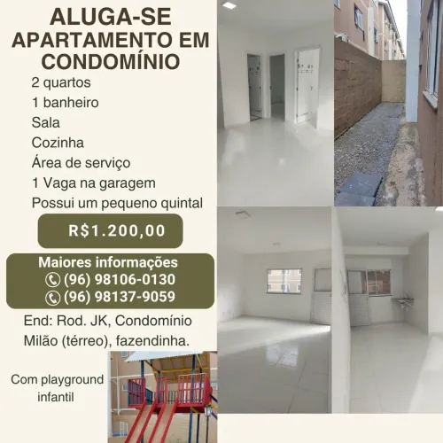 Alugo apartamento no condomínio Milão 
