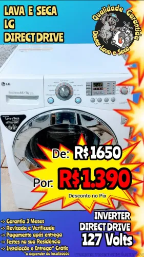 LAVA E SECA LG (Leia o Anúncio) TUDO OK! Garantia Entrega Grátis*! Inverter