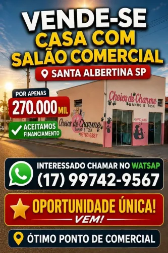 Vendo casa com salão comercial 