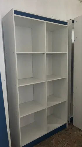 Estante Expositora para Loja 2m x 1m - Branca e Azul