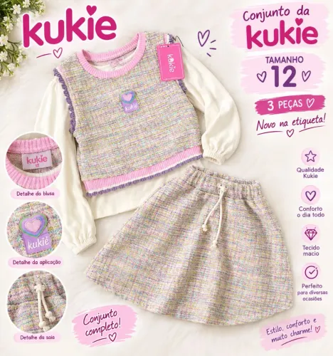 CONJUNTOS NOVOS DA KUKIE TAMANHO 12 NA ETIQUETA 