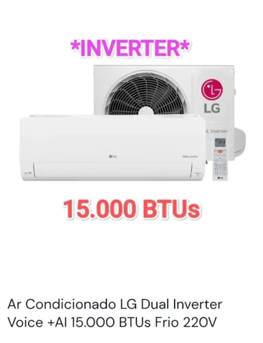 Ar Split LG Inverter 15.000 BTUs + Novo + Nota + Garantia + Wi-fi+ Cartão 12x!!