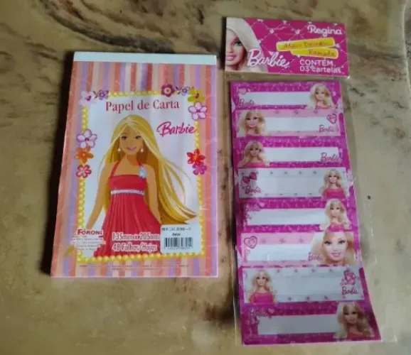 Papel de Carta Barbie Foroni 48 Folhas 8 Blocos + 2 Adesivos