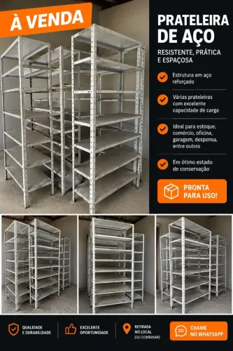 Prateleira de Aço Reforçada - Grande e Resistente(usado)