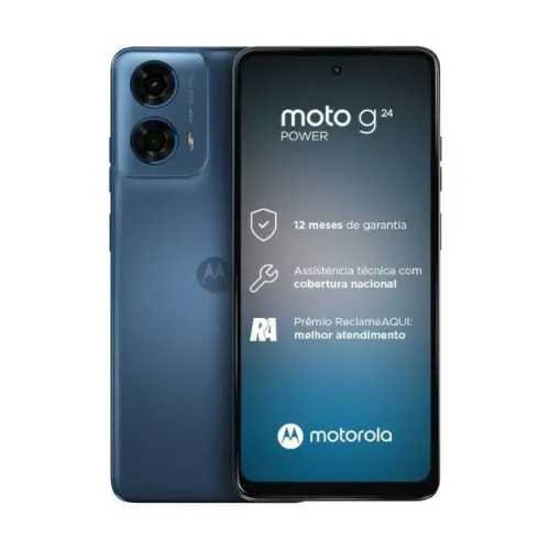 Motorola Moto G24 Power 128GB 4GB RAM Azul Celeste Tela 6.6" Bateria 6000mAh Câmera 50MP A