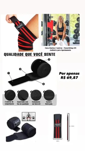 Faixa Elástica Para Joelho Alta Compressão 2 Metros