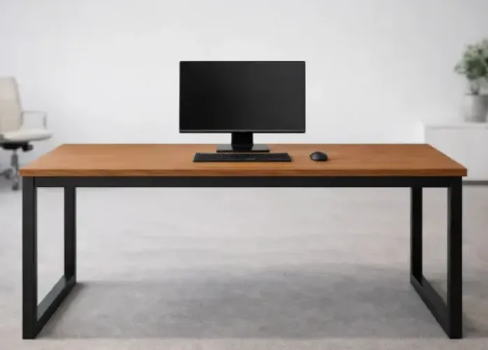 Mesa De Canto Estilo Industrial Para Computador Em Mdp/aço