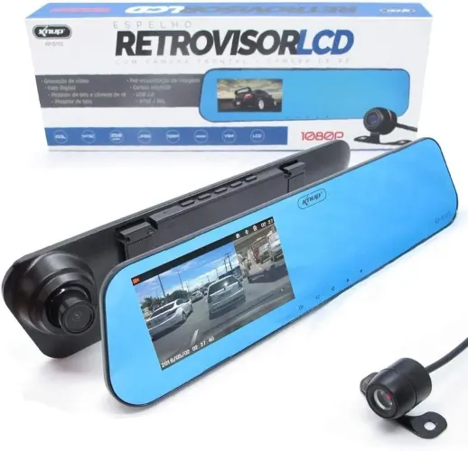 Retrovisor com câmera de ré LCD 4.3"