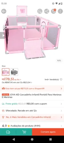 Vendo cercadinho menina 
