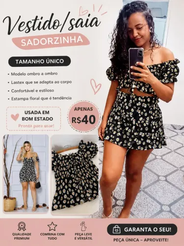 Vestido/Saia Florido adapta o corpo