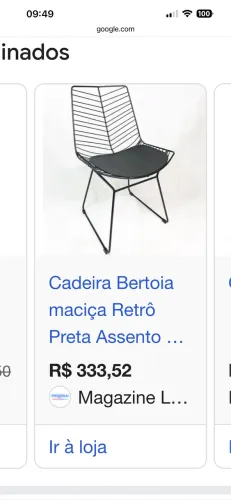 Cadeira de luxo Bertoia retrô, De ferro super resistente e linda