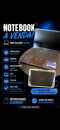 Vende-se um notebook em perfeito estado novo sem uso de marca.
