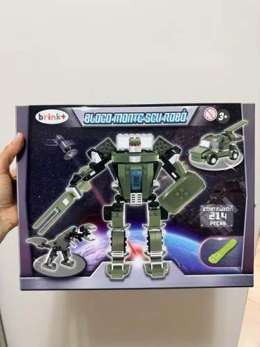 Brinquedo bloco monte seu robô (3 em 1)