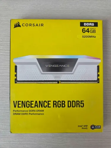 Memoria Corsair Vengeance RGB 64GB (2x32GB) DDR5 5200MHz C40 Branco 