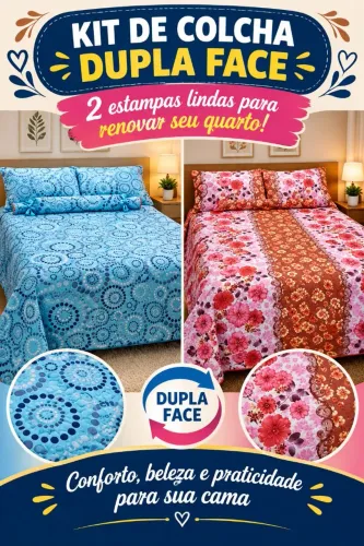 Kit de colcha dupla face