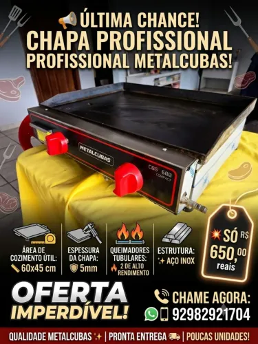 Chapa Bifeteira a Gás