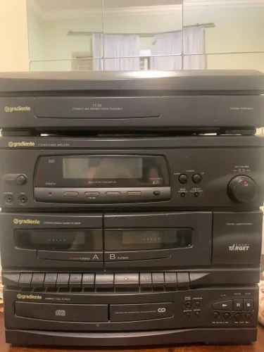 SOM GRADIENTE VINTAGE COMPLETO - TOCA DISCOS + CD + DECK + RÁDIO