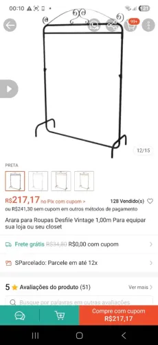Arara para roupas