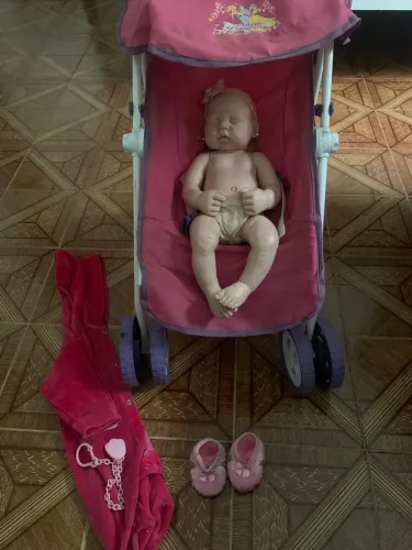 bebe reborn silicone com carrinho