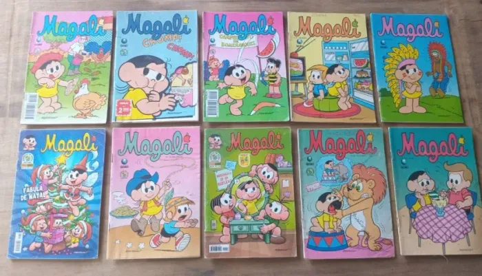 Lote de 10 Gibis Antigo Magali - Editora Globo