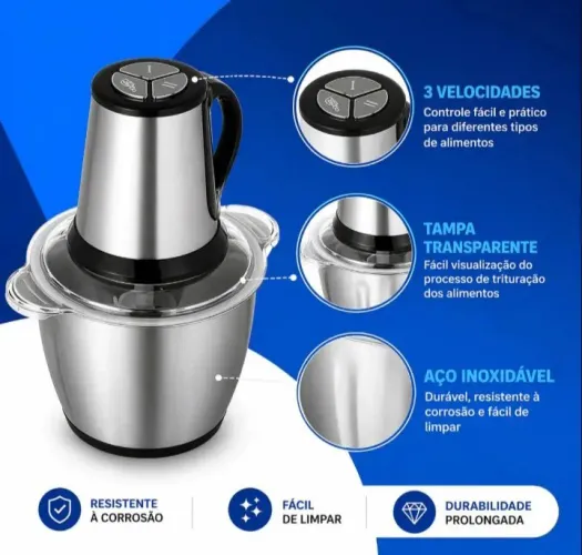 Processador Elétrico 3 lts de inox