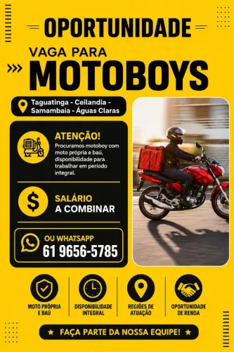 VAGA DE EMPREGO: MOTOBOY