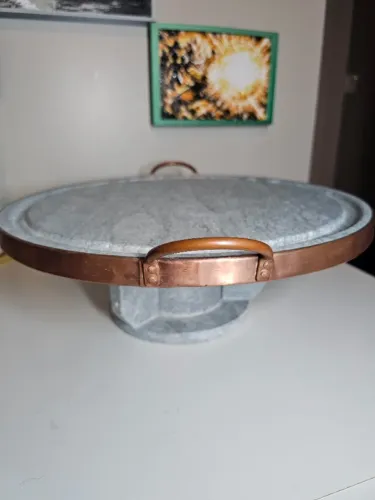 Chapa em pedra sabão 37cm + Fogareiro Arte Nativa