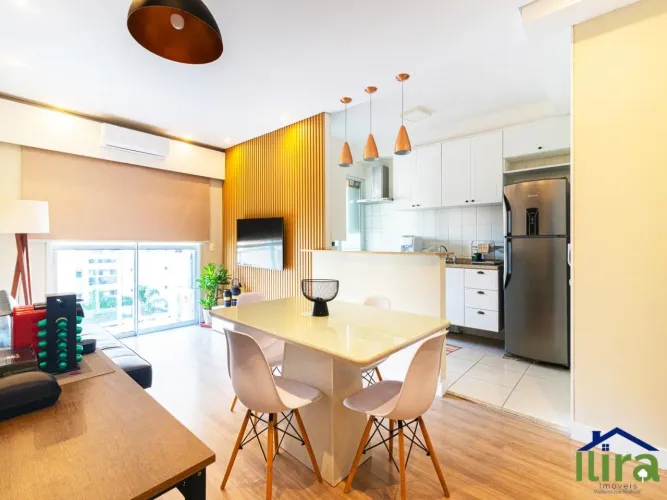 Apartamento Mobiliado e Decorado A Venda Com 1 Dormitorios No Condominio Beat, Alphaville