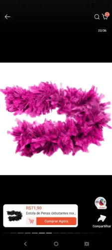 2 Estolas de penas para festas cor pink