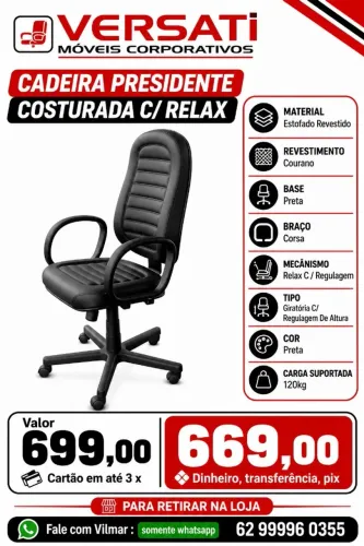 Cadeira giratoria presidente escritorio ( novo ) promoção