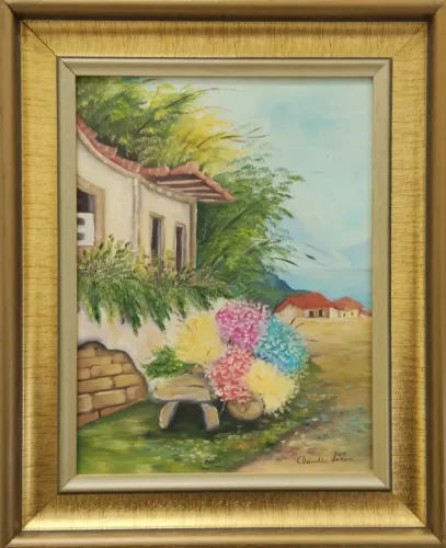 Quadro da artista Claudia Lucca. Medidas: 30x40 cm Lote 106. (10 x R$25,00)