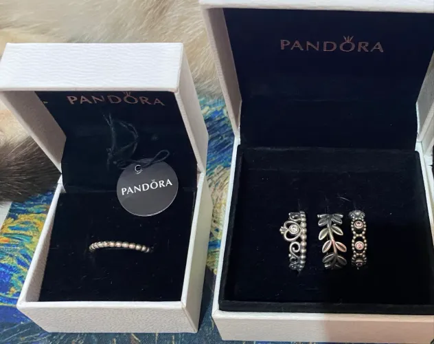 Conjunto 4 anéis pandora tamanho 50