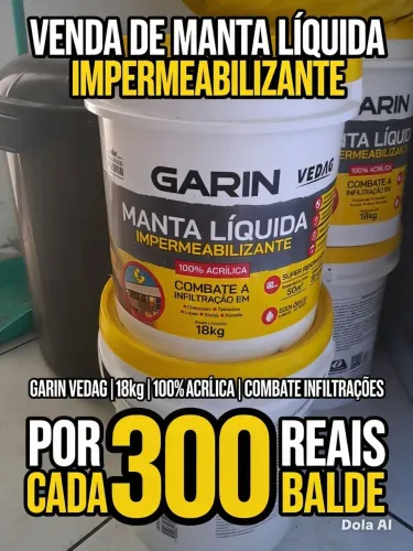 Manta Líquida Garin Vedag- acaba com a infiltração de vez ideal para telhados, lajes