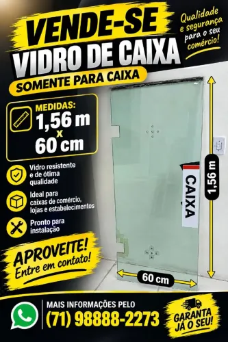 Vende se vidro de caixa 1,56x60
