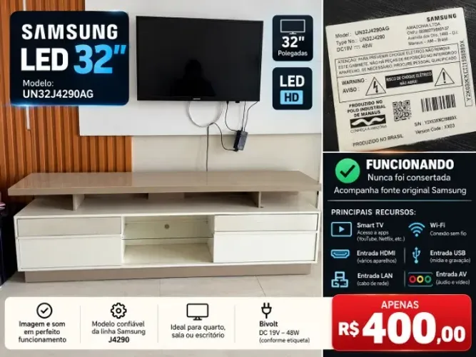 TV SAMSUMG SMART LED 32'' - FUNCIONANDO BEM