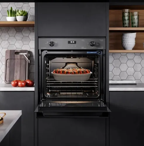Forno a Gás de Embutir Electrolux 80 litros Experience com FoodSensor cinza OE8GF