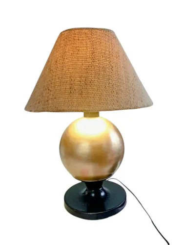 Abajur vintage de metal dourado